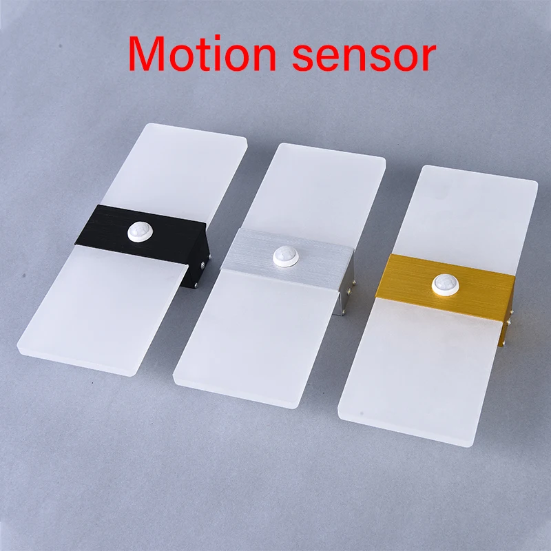 motion sensor wall lamp drawing aluminum acrylic decoration illumination sconce light indoor home kitchen bedroom corridor aisle free global shipping