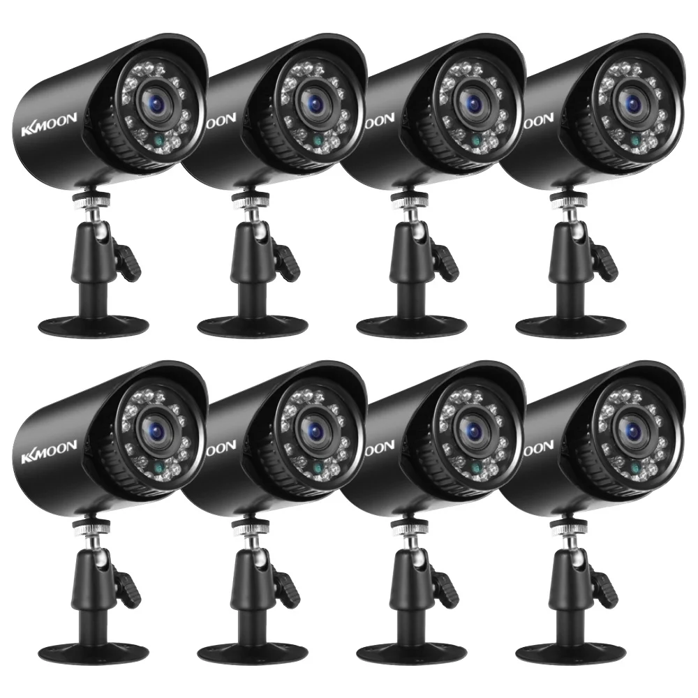 

8pcs HD 720 Security Analog Cameras Outdoor Weatherproof CCTV Surveillance Camera With Infrared Night Vision Motion Detection