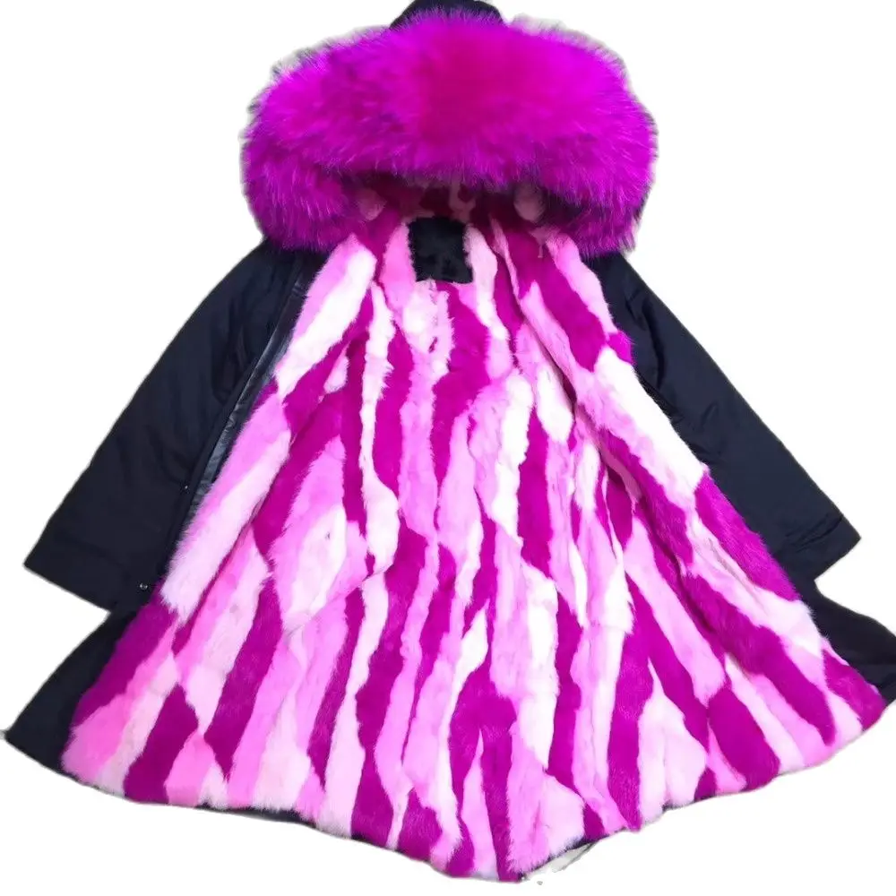 Новая красная красивая меховая парка Brigth с большим воротником из натурального