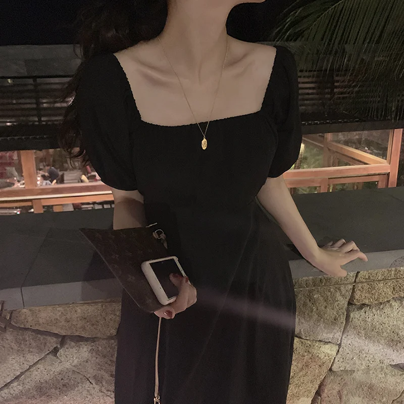 Платье с рукавом фонариком и воротником стойкой в Корейском стиле|Женские