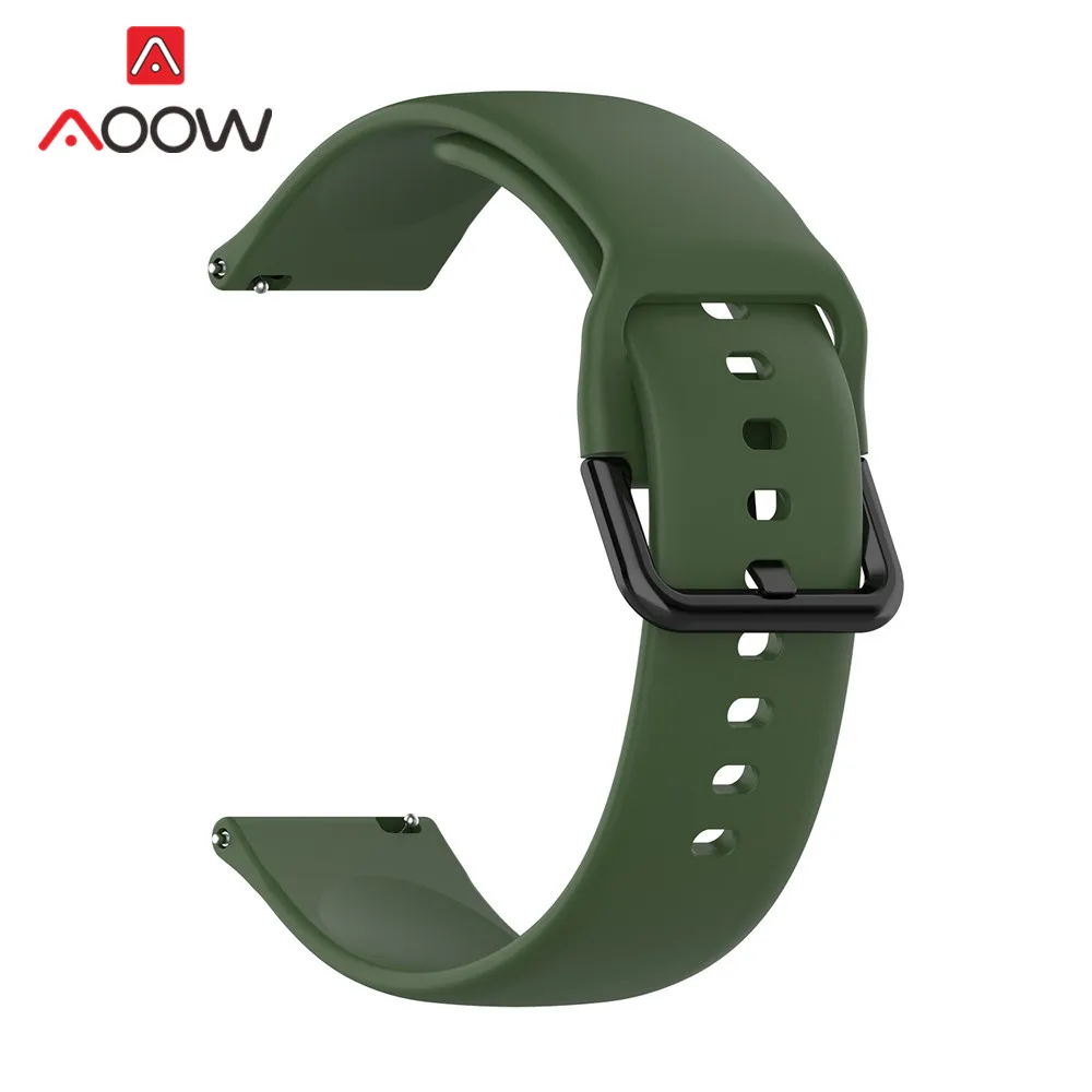 Army green AOOW 20 мм ремни для samsung Galaxy Active 2 R830 R820 R500 Spor черный браслет с пряжкой ремешок для Galaxy Watch 42 мм gear S2 - Цвет ремешка: Army green