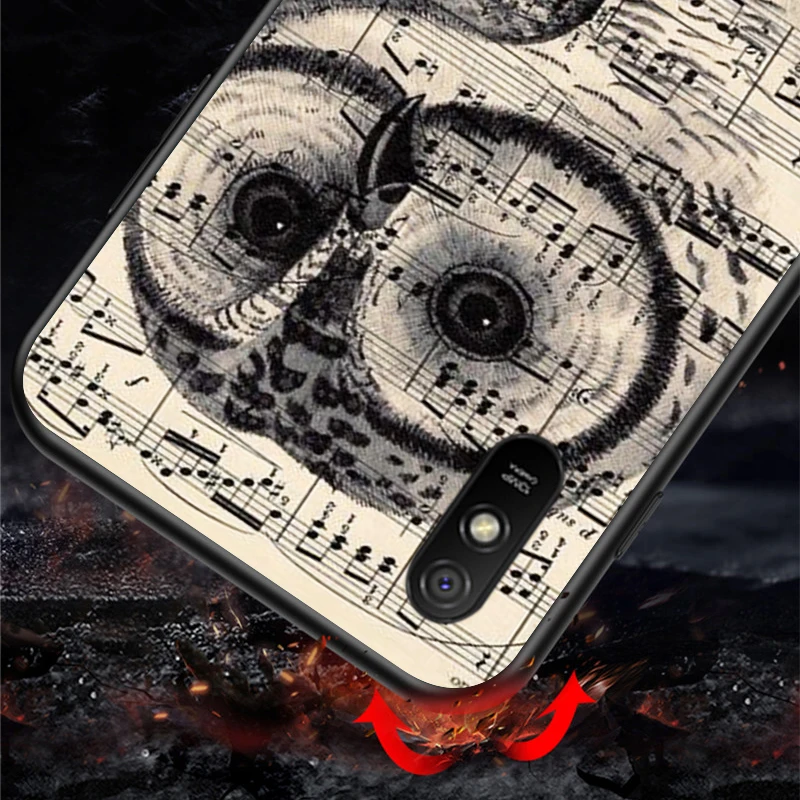 

Animal Cute Owl For Xiaomi Redmi 10X Pro 5G 9C 9A 9 GO K20 8A 8 7A 7 S2 6A 6 5 5A 4X Pro Bright Black Phone Case