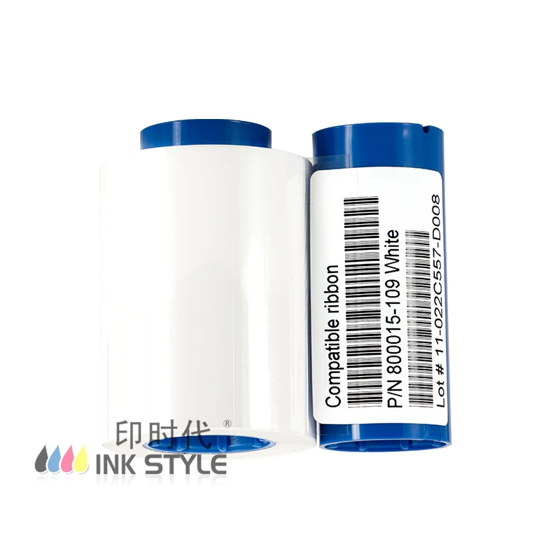 Pack of 10pcs 800015-109 White Ribbon 1000prints Tapes for Zebra CIM K300F Javelin J300C Eltron P310i Card Printer - - Цена: 168