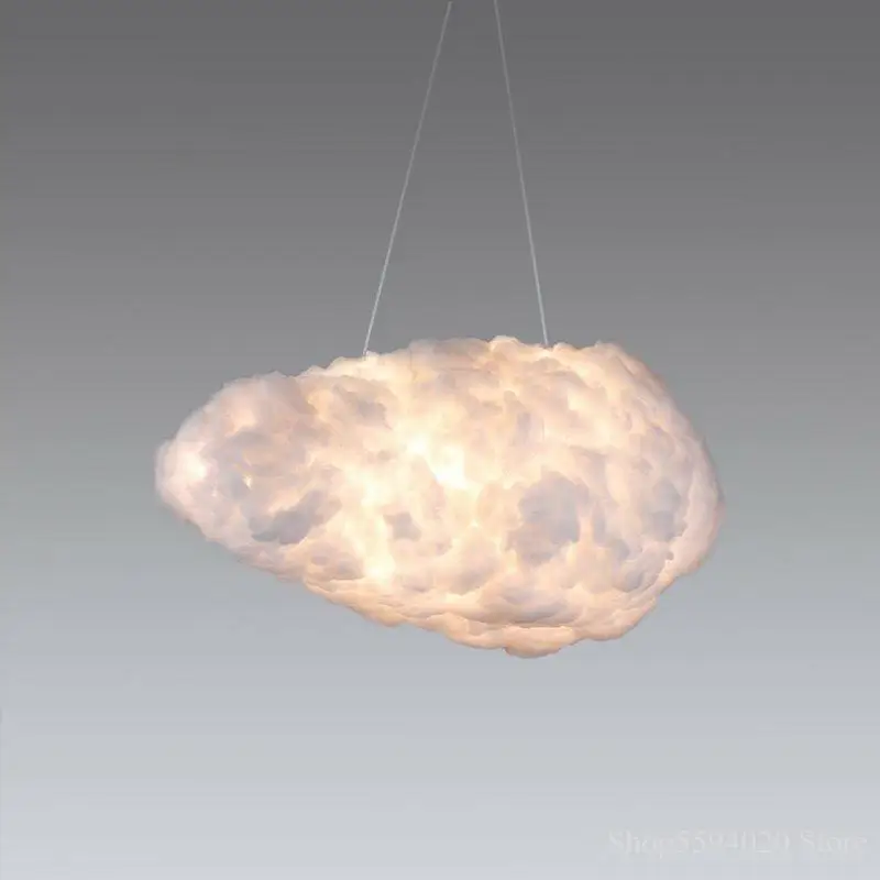 Современные облака подвесной светильник с плавающей белый шелк хлопок мягкие