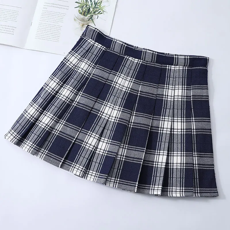

Summer Skirt High Waist Women Pleated Skirts Fashion Slim Waist Women Sweet Girls Dance Skirt Plaid Casual Ladies Short Skirts