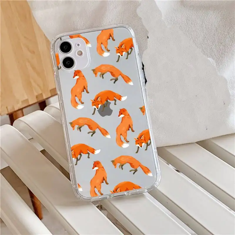 

Anime funny foxs lovely cute Phone Case Transparent for iPhone 11 12 mini pro XS MAX 8 7 6 6S Plus X 5S SE 2020 XR