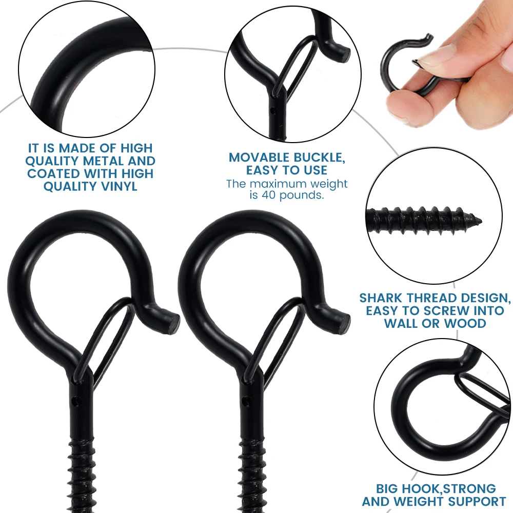 

97Pcs Q-hanger Hooks Ceiling Outdoor Indoor Screw Hooks For Christmas Lights Plant Bracket Bird Feeders Wind Chimes Lanterns
