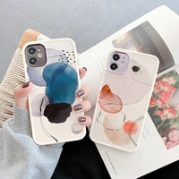 vintage leaves art watercolor shockproof square phone case for iphone 12 pro 11 pro max x xr xs max 7 8 plus 11 soft tpu cover
