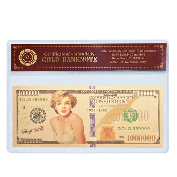 note with frame WR деловой сувенир, подарки, Красочные золотые фольги, известные люди США, Мэрилин Монро, банкноты, Высокая коллекция, товары для творчества - Цвет: note with frame