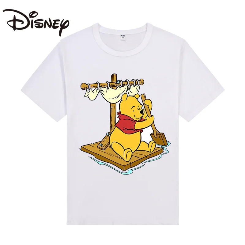 

Disney Spring/Summer Adventure Winnie the Pooh Collection Loose Couple Printed Cotton Short Sleeve T-Shirt Four Seasons