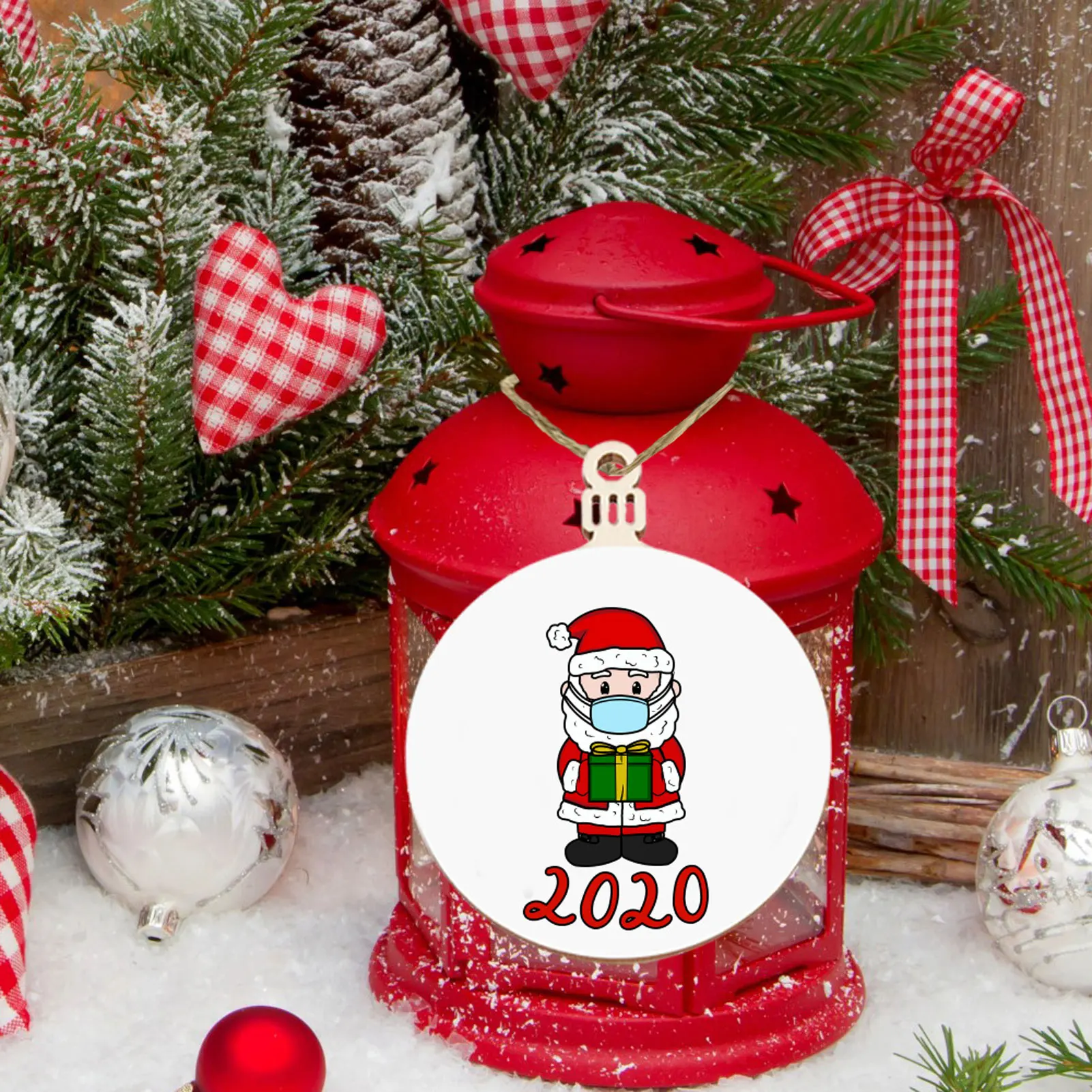 

Wooden Santa Claus Elk Pattern Christmas Pendant Ornament Tree Hanging Decor