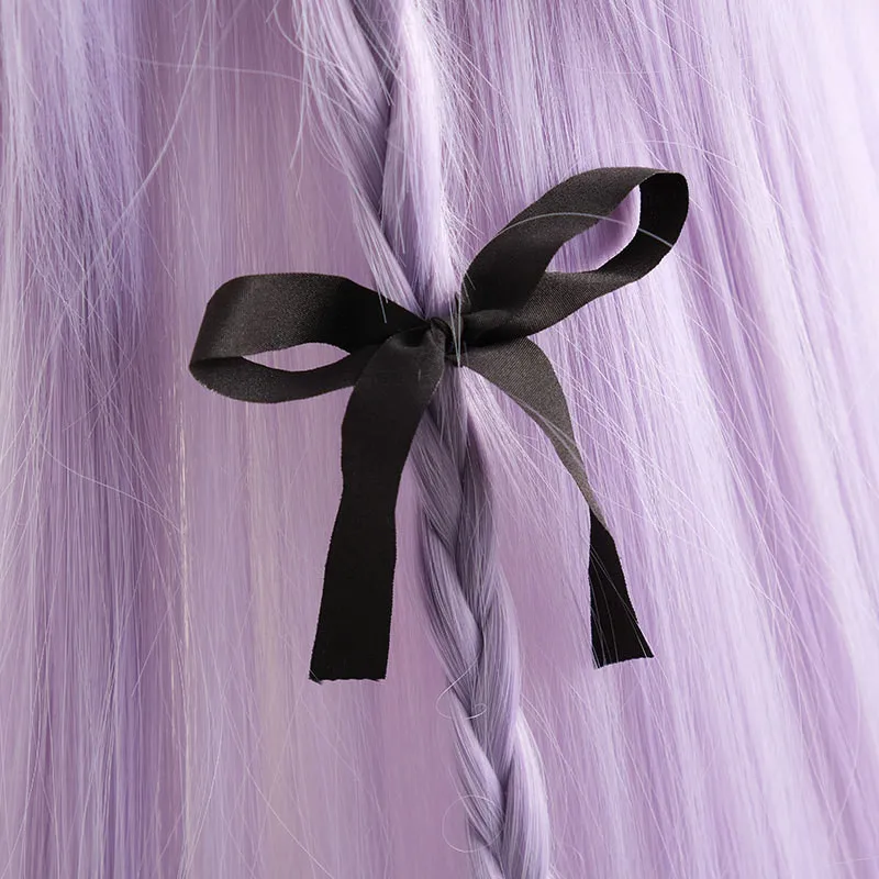 Парик для косплея Dangan Ronpa Kyouko Kirigiri Purple вязаная коса конский хвост длина 100 см