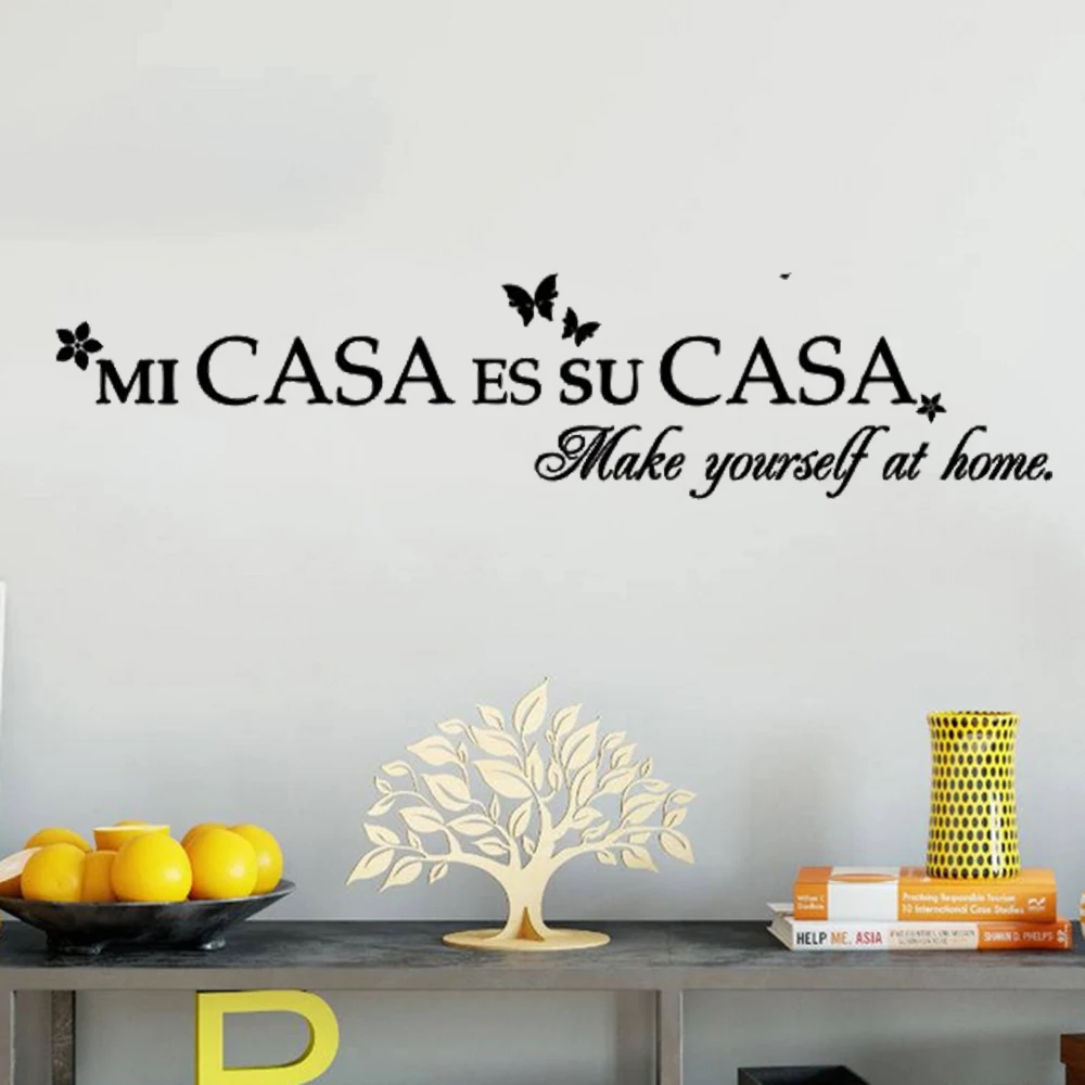 

Wall Stickers Mi Casa Es Su Casa Make Yourself At Home Spanish Quotes Decals Vinyl Bedroom Livingroom Mural Decoration RU2333
