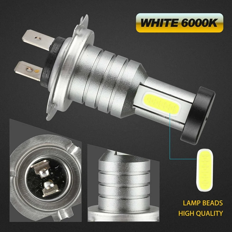 

2X H7 LED Headlight Bulb Kit High Low Beam 100W 30000LM Super Bright 6000K White