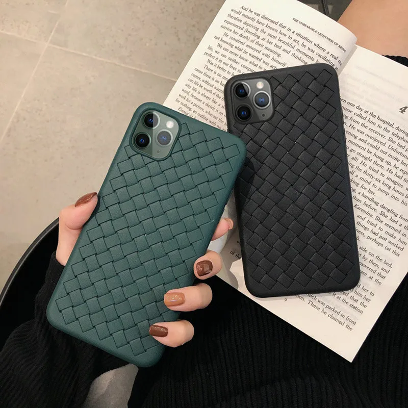 Чехол для iPhone 11 Pro Max fundas de rejilla malla cuero lujo para iPhone78Plus XR XS мягкий чехол | Мобильные