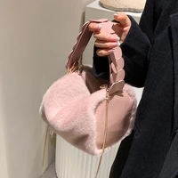 new winter faux fur bag plush square bag womens chain handbags messenger shoulder bags fashion trends commuting daily bags