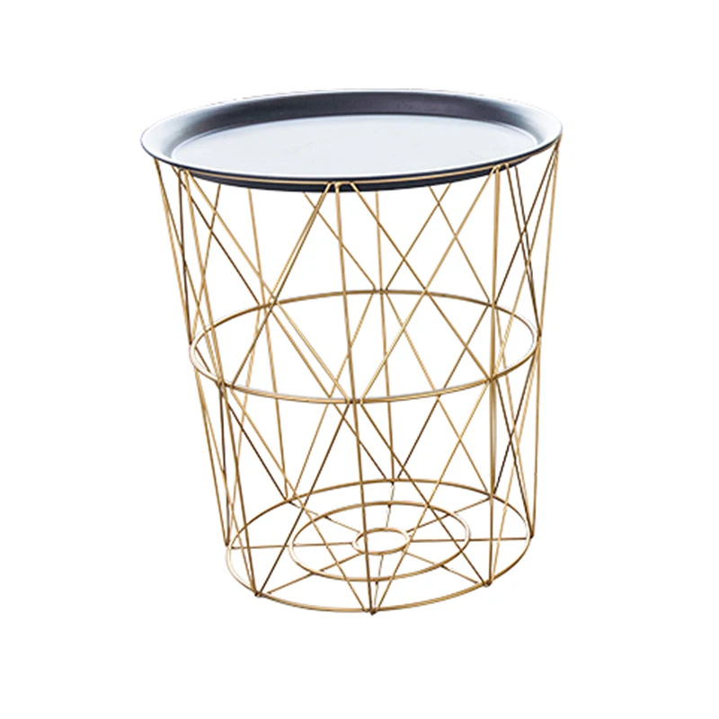 Креативный скандинавский золотой железный металлический журнальный столик