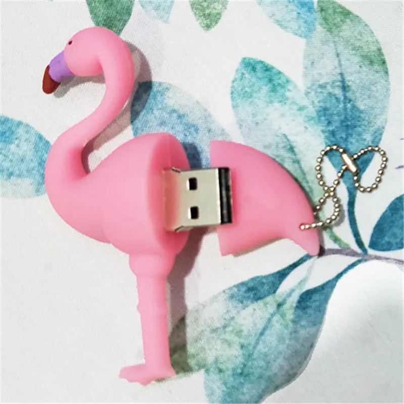 Симпатичный usb флеш накопитель с фламинго Флешка 32 ГБ 64 16 8 4 Гб карта памяти