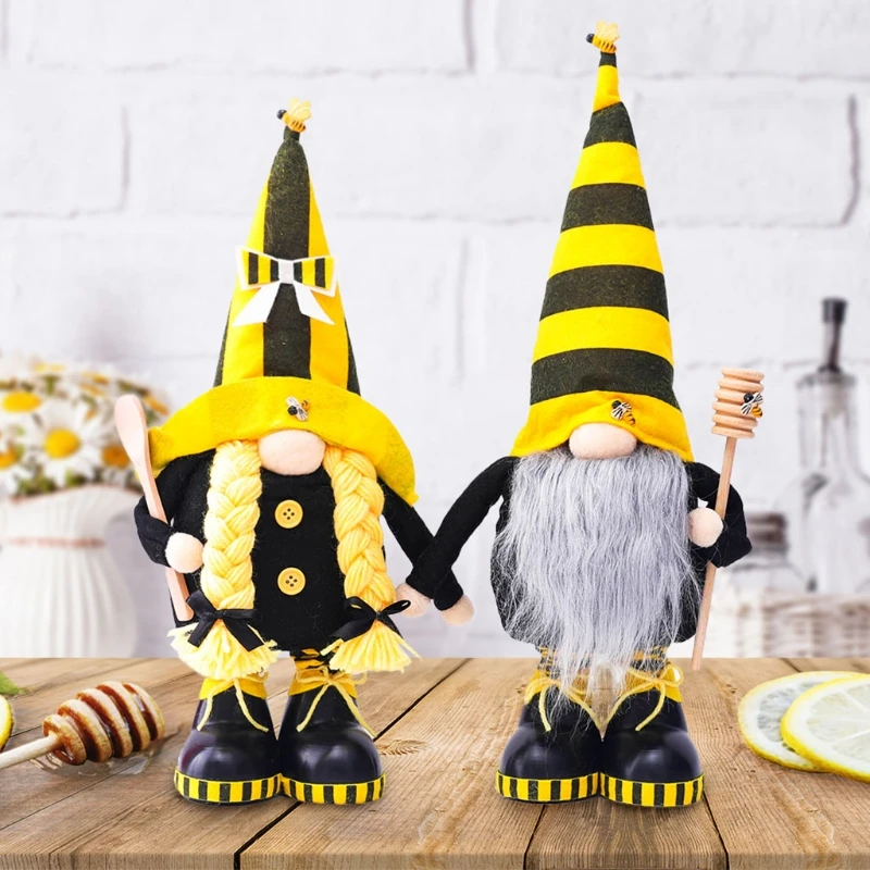 

Telescopic Bumble Bee Gnome Scandinavian Tomte Nisse Swedish Elf Home Farmhouse Kitchen Decor Shelf Tiered Tray Decorations