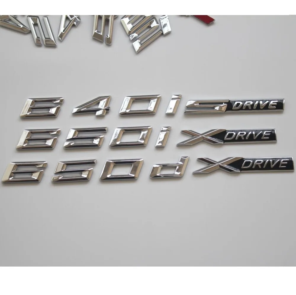 Chrome Silver Letters Trunk Emblem Emblems Badges for BMW F13 Coupe 640i 650i 640d 650d XDrive SDrive