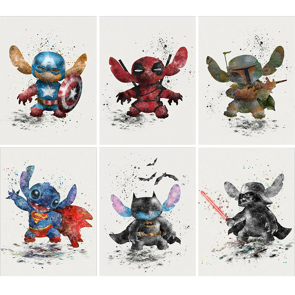 Diamond Painting Disney Children Stitch Mandalorian Full Square Round Cartoon 5D DIY Embroidery Cross Mosaic Home Decor Gift