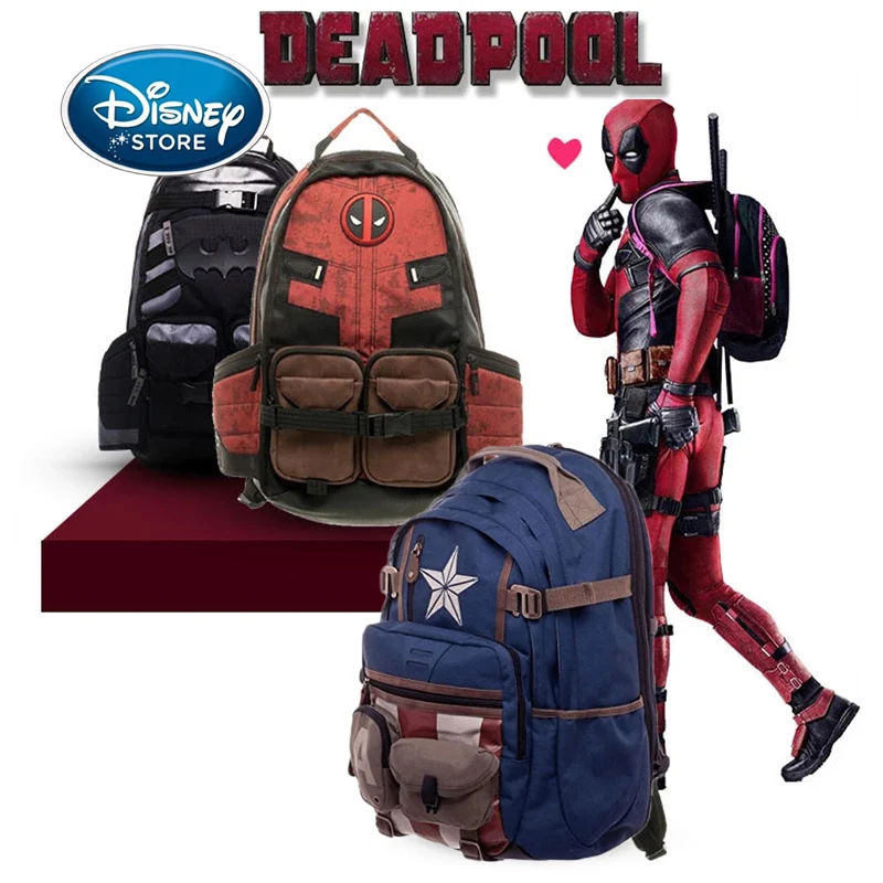 Рюкзак большой вместимости для ноутбука Disney Marvel Мстители Капитан Америка Дэдпул
