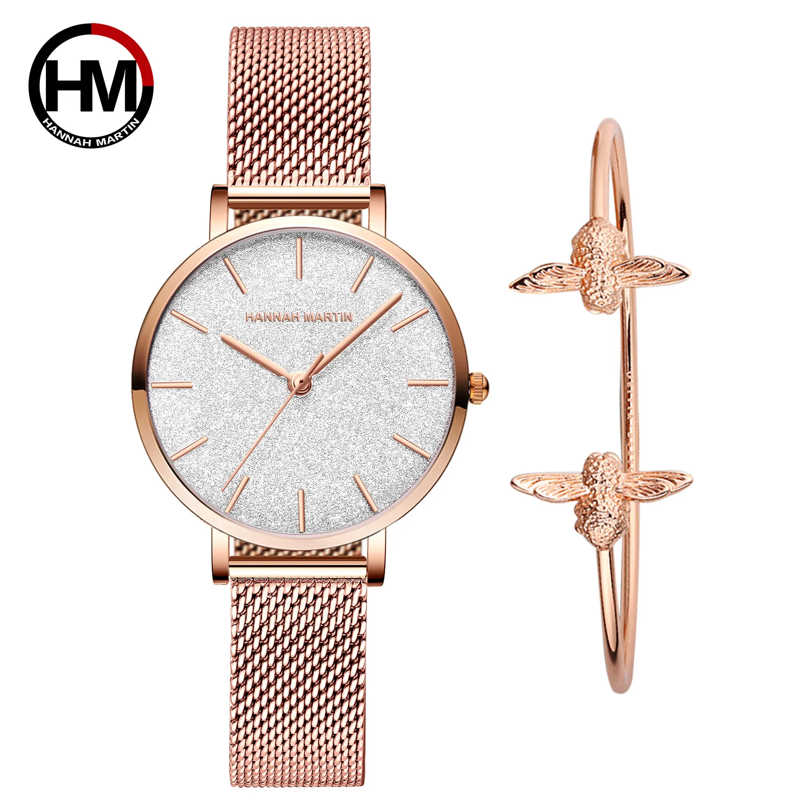 Ханна Мартин наручные часы механизм: японский женские с браслетом Бесплатная