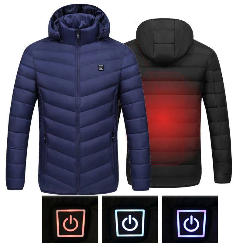 Зима отопительный комплекты с курткой для детей мужчин батарея USB Зарядное