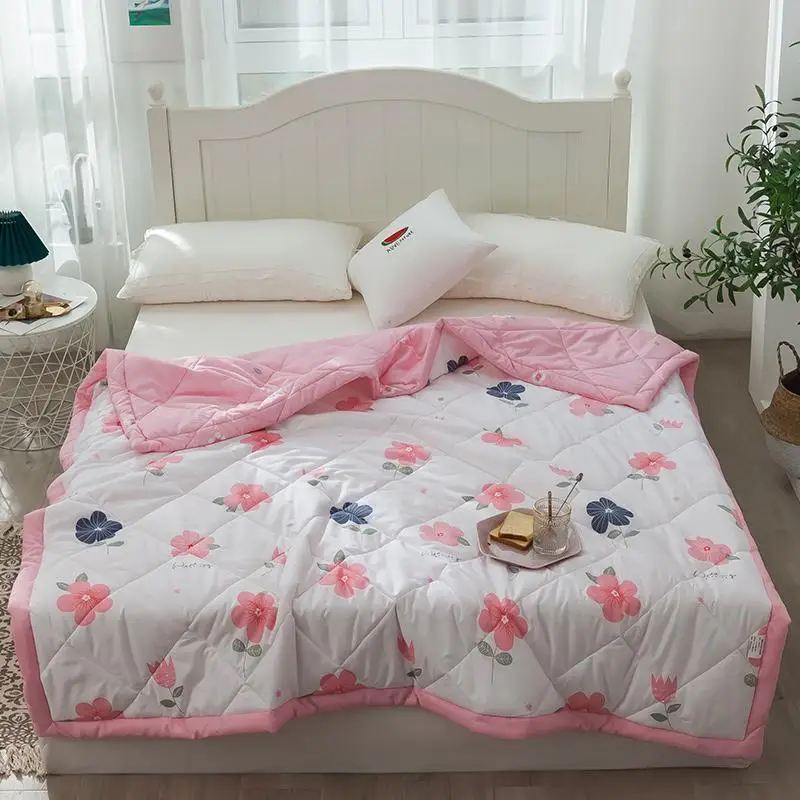 Клетчатое сухое дышащее одеяло с морковным принтом мягкое покрывало | Дом и сад