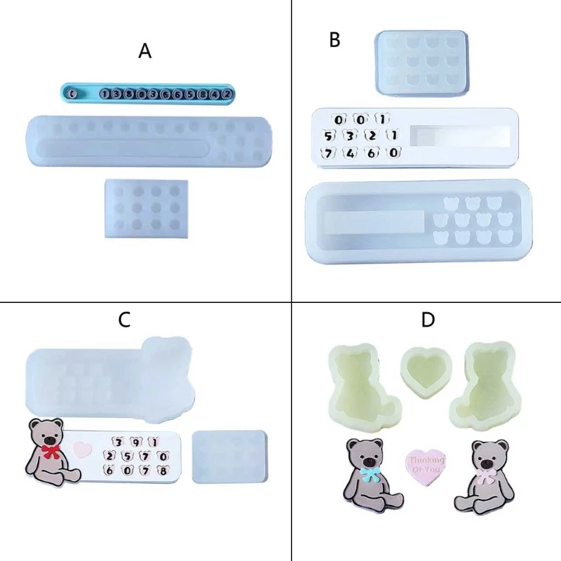 

Love Bear Parking Sign Car Number Plate Silicone Mold Aromatherapy Gypsum Epoxy Decoration DIY Handmade Decoration