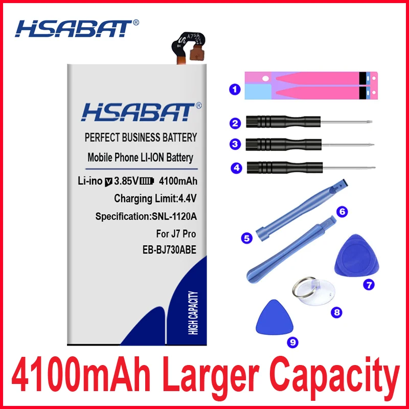 0 цикл 4100mAh батарея для Samsung Galaxy J7 2017 Pro SM J730F/DS J730FM J730G EB BJ730ABE J730GM/DS J730K|Аккумуляторы