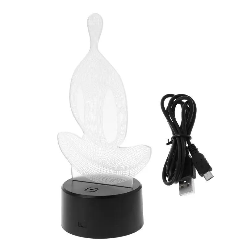 

3D illusion Yoga Meditation Night Light 7 Color Change LED Desk Table Lamp Toys