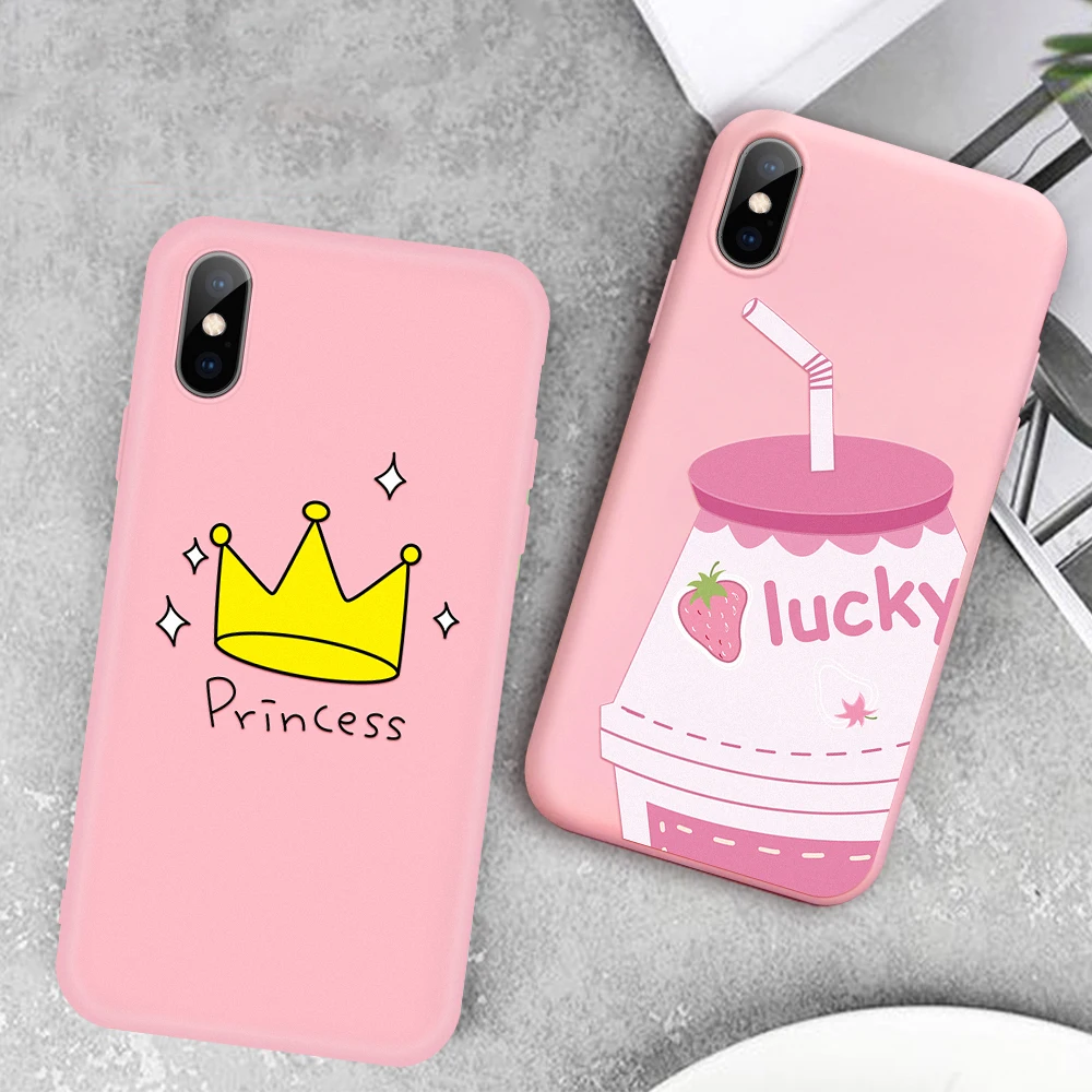 Розовый чехол с мультяшным рисунком для iPhone 11Pro Max 5 6 6s Plus 11 Pro 7 8 X XS XR силиконовый из