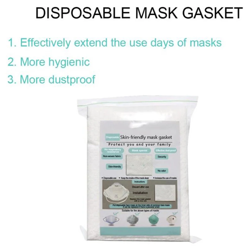 

100pcs Disposable Mask Filter Cotton Mask Gasket Activated Carbon Filter Gasket