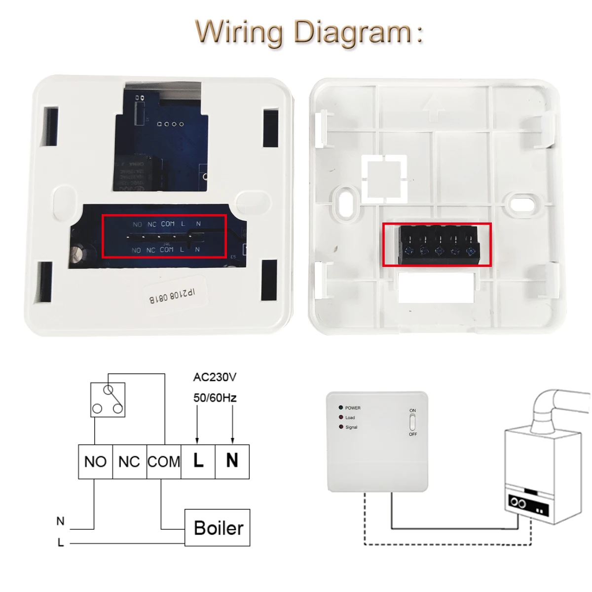 

Beok RF Wireless Thermostat For Gas Boiler Room Heating Smart Programmable Temperature Controller Kit Battery Powerd