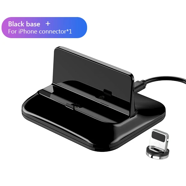 Black For iphone ACCEZZ быстрая Магнитная зарядная док-станция Micro USB 8 Pin type-C для iphone 8 X Plus XS для samsung Xiaomi huawei Магнитная зарядная подставка - Цвет: Black For iphone