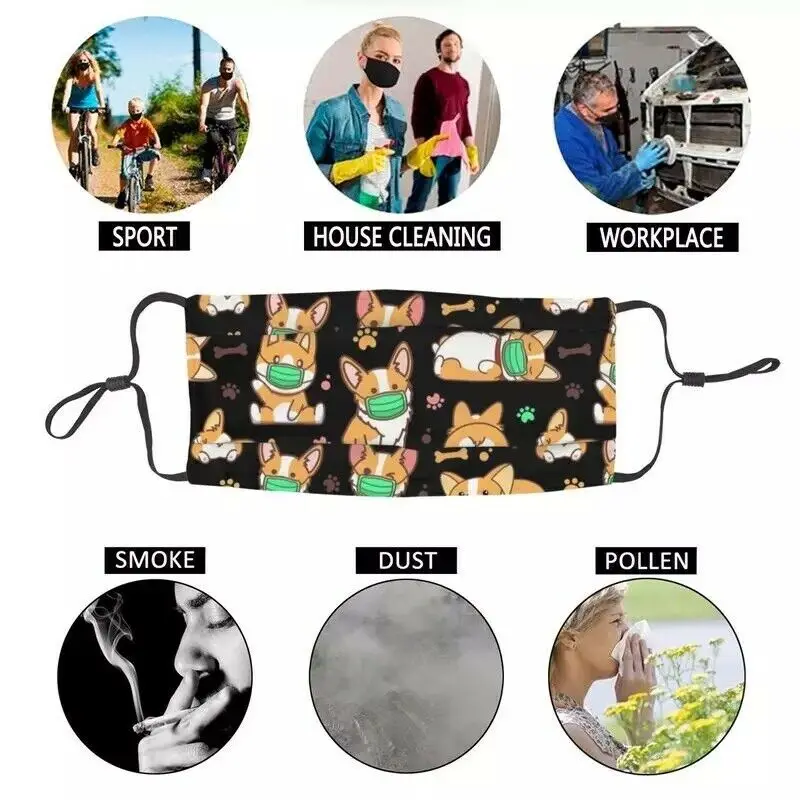 

Corgi Dog Face Mask | Cool Mask Protective Mask Fashion Mask Reusable Washable