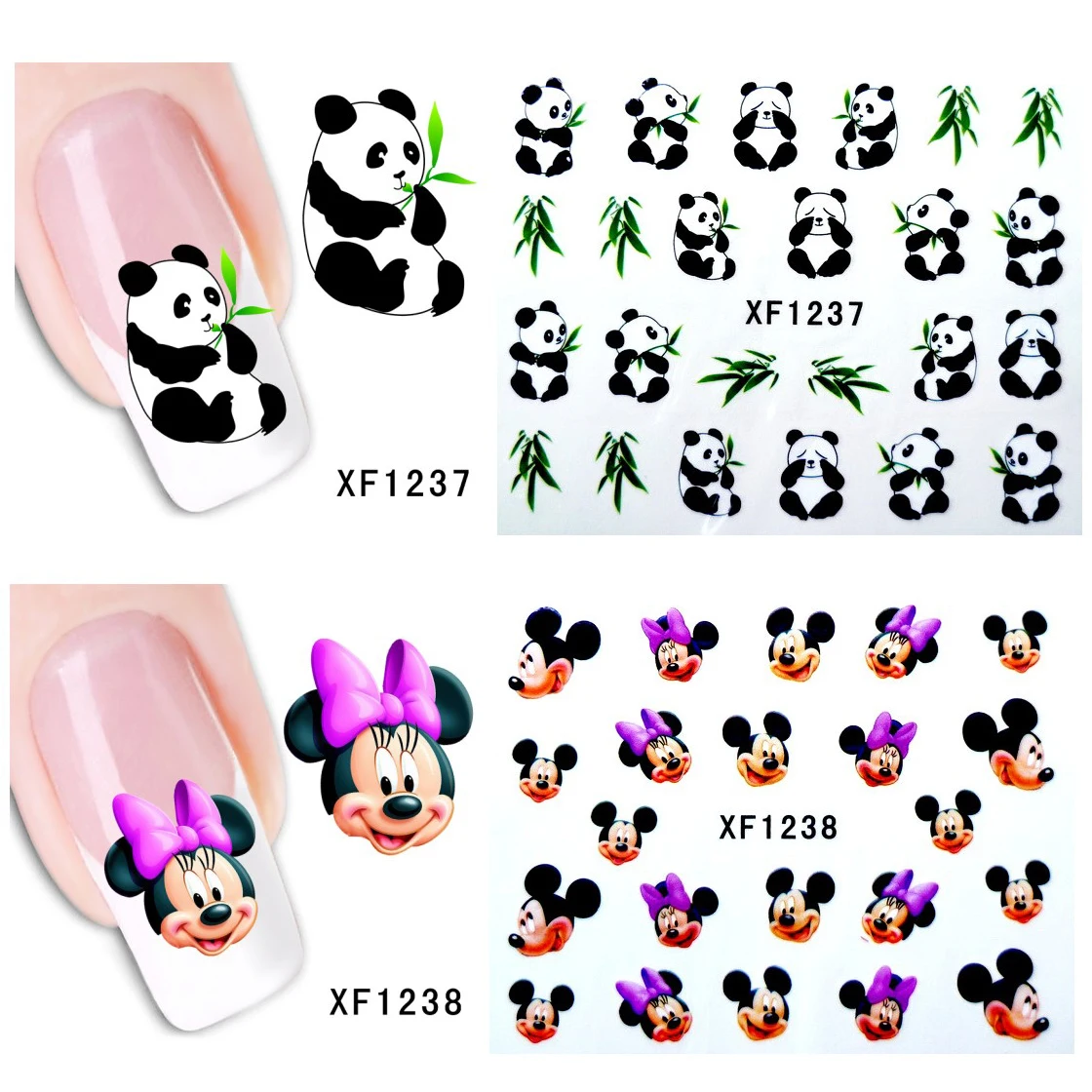 5 листов/партия сделай сам мышь наклейки для ногтей водные девочек дизайн