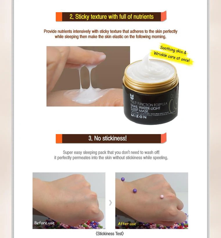 

MIZON Snail Water Light Sleep Mask 80ml Snail Serum Face Mask SkinCare Anti Wrinkle Moisturizing Facial Mask Scar Acne Treatment