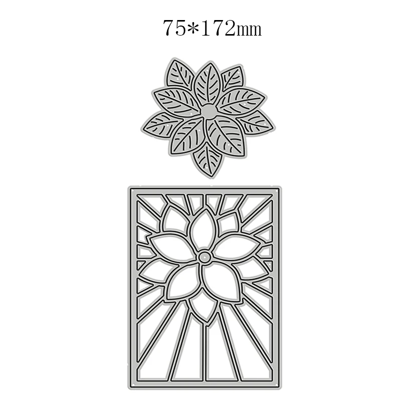 

New Poinsettia Line Rectangle Frame 2020 Metal Cutting Dies for DIY Scrapbooking and Card Making Decor Embossing Craft No Stamps