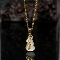 low price jewellery vintage designer titanium steel gourd simple cats eye stone gourd clavicle womens neck for girls