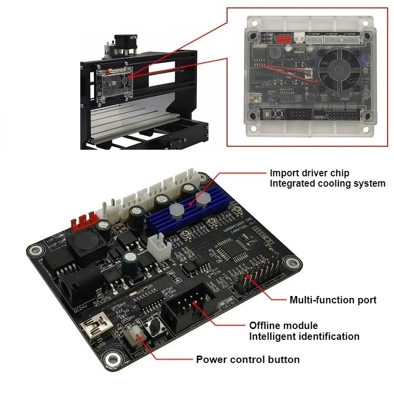 3 оси ЧПУ 2418 с ER11 DIY мини лазерный гравировальный станок Pcb фрезерный для резьбы по