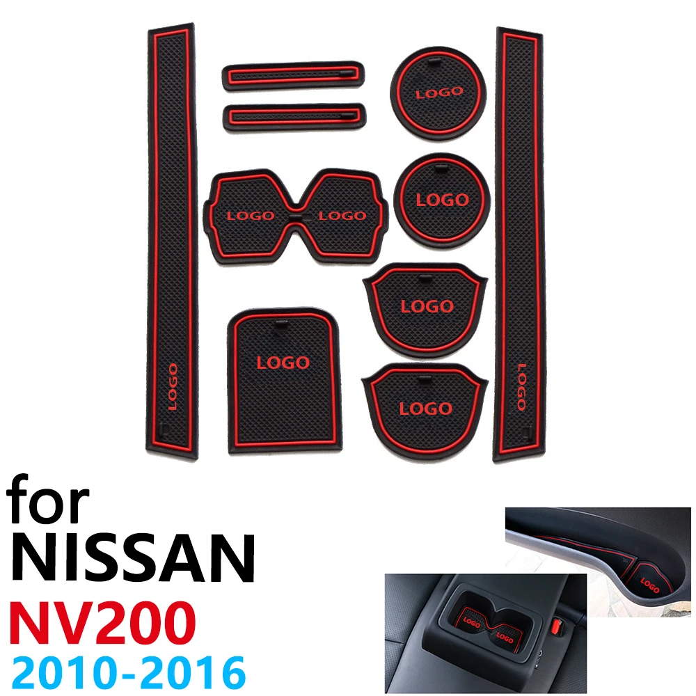 Противоскользящие резиновые чашки подушки двери паз коврик для Nissan NV200 Evalia Vanette