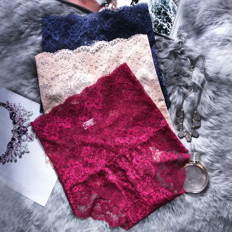 Женские трусики с высокой талией кружевное Прозрачное нижнее белье сексуальное