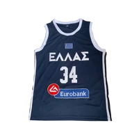 bg basketball jerseys eurobank 34 jersey embroidery sewing outdoor sportswear hip hop movie jersey bule white 2020 summer greece