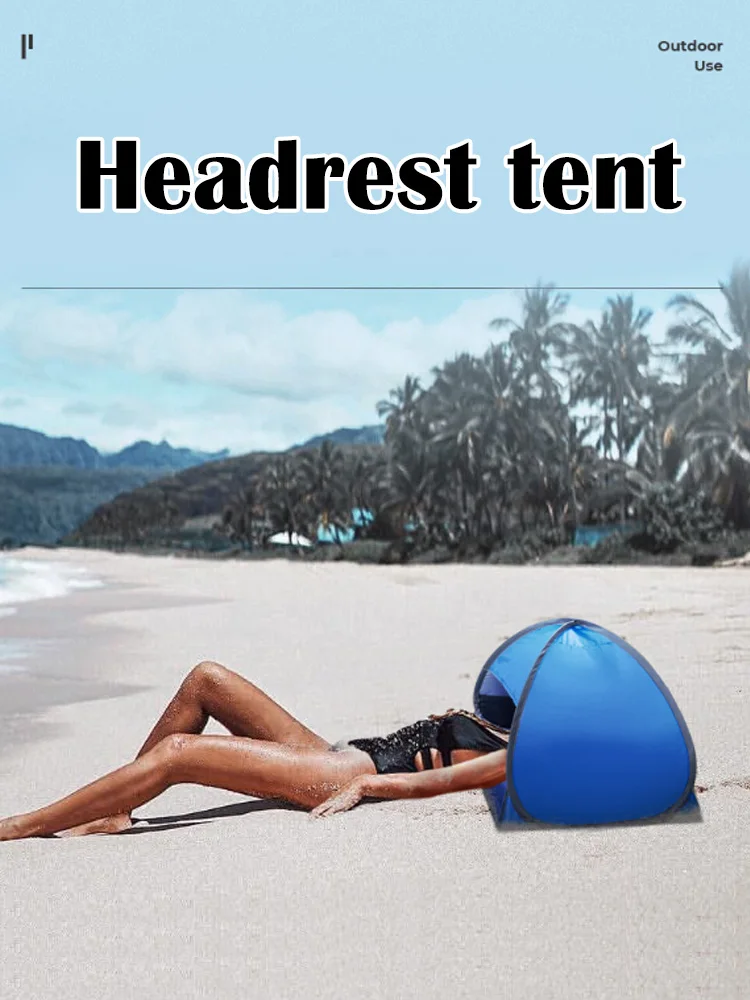 

un Protection Outdoor Beach Tent Foldable Windproof Lightweight Sun Shelter Camping Garden Umbrella Face Tent with Phone Holder