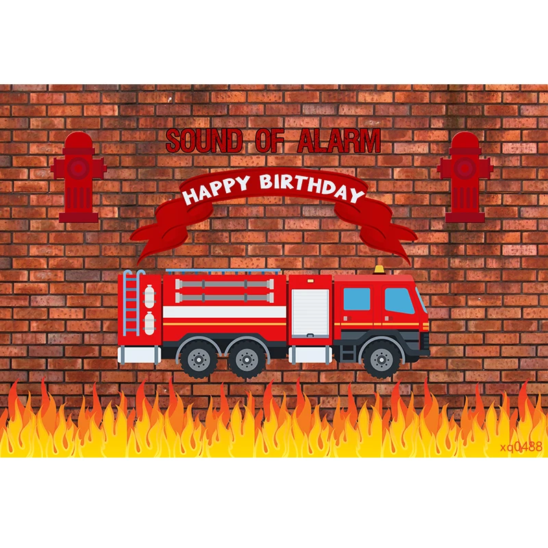 Sensfun пожарная машина пожарные вечерние фон для фотографирования с изображением