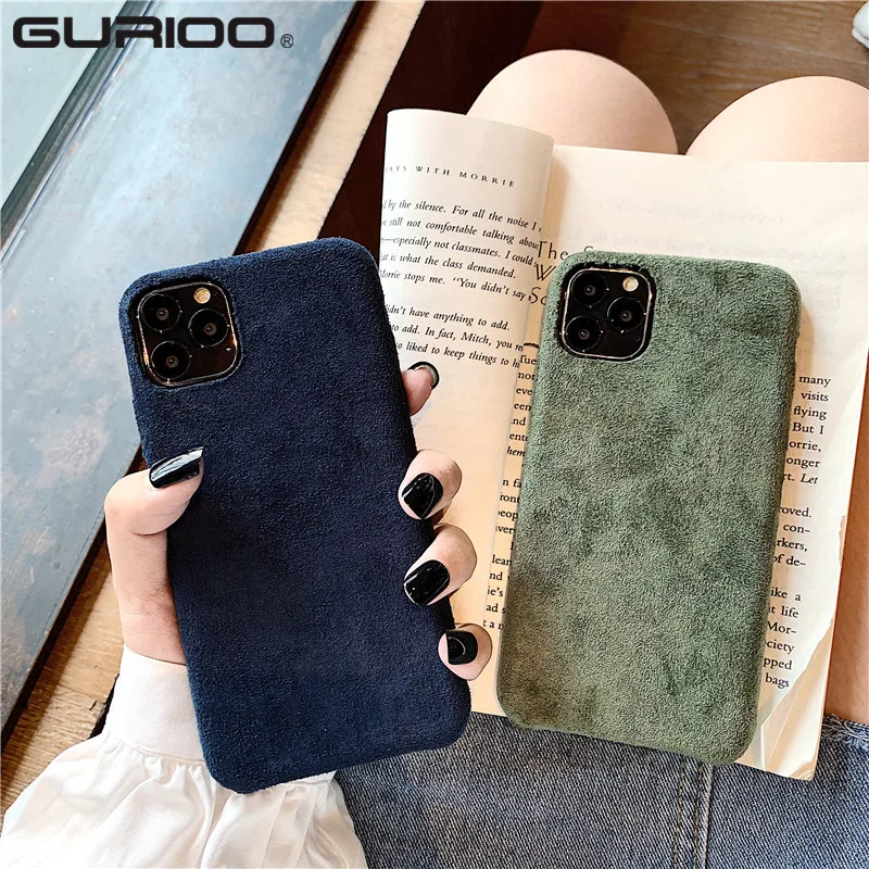 Fashion Warm Corduroy Phone Case For iPhone 11 Pro Max XR X XS Soft Cover Capa 7 8 6 6S Plus Plush Cases |
