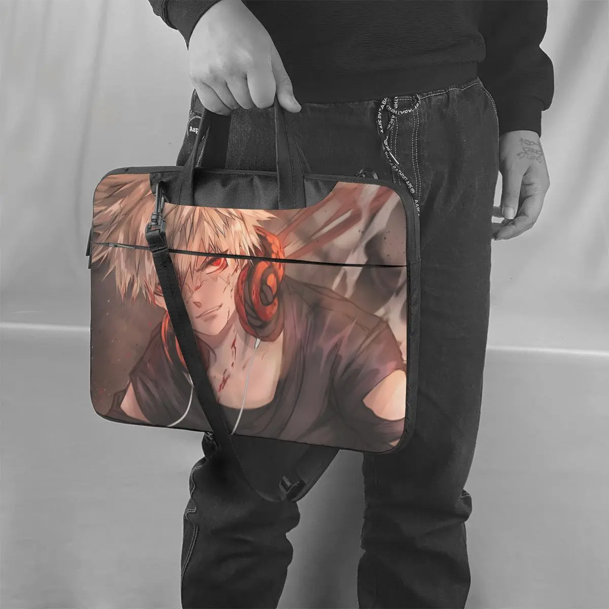 

Bakugo Laptop Bag Case Carry Vintage Computer Bag Bicycle With Handle Laptop Pouch