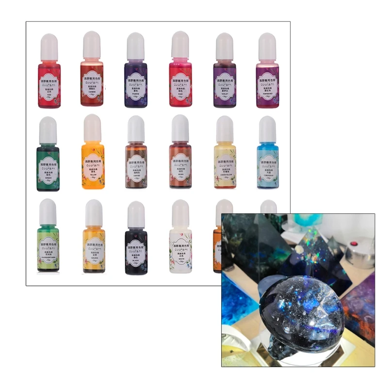

18 Colors Epoxy Resin UV Glue Crafts Pigment Bright Color Non Odor Material Manual Jewelry Pendant